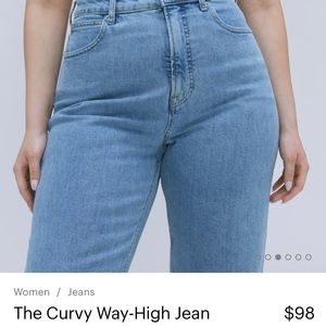 Everlane Way High Curvy Jeans Light Indigo VGUC Long